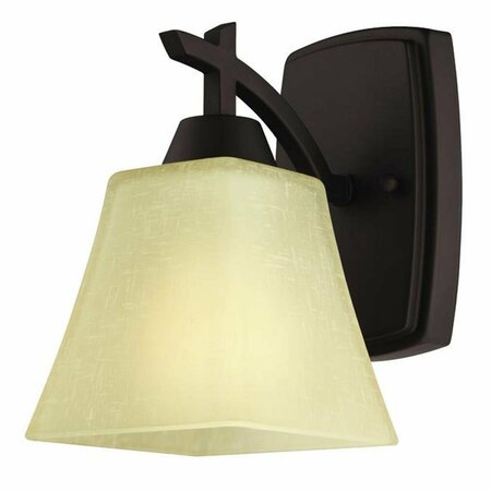 BRILLIANTBULB One-Light Indoor Wall Fixture Oil Rubbed Bronze with Linen Glass, Amber BR2689956